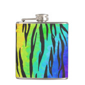 Tijgerzwart en regenboogschenken heupfles (Voorkant)