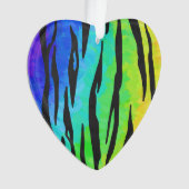 Tijgerzwart en regenboogschenken ornament (voorkant)