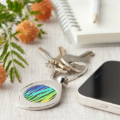 Tijgerzwart en regenboogschenken sleutelhanger (Zijkant)
