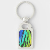 Tijgerzwart en regenboogschenken sleutelhanger (Voorkant)