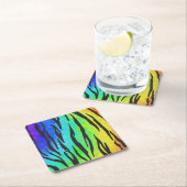 Tijgerzwart en regenboogstuf kartonnen onderzetters (Insitu)