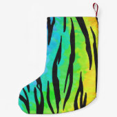 Tijgerzwart en regenboogstuf kleine kerstsok (Achterkant)