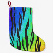 Tijgerzwart en regenboogstuf kleine kerstsok (Voorkant)