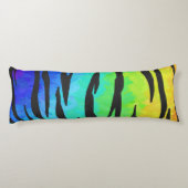 Tijgerzwart en regenboogstuf lichaamskussen (Achterkant)
