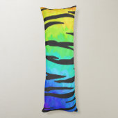 Tijgerzwart en regenboogstuf lichaamskussen (Achterkant (Verticaal))