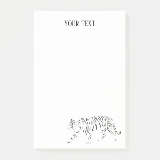 Tijgerzwart en wit gepersonaliseerde post-it noten post-it® notes (Voorkant)