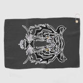 Tijgerzwart-wit gezicht T-Shirt Hoodie Golfhanddoek (Horizontaal)