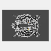 Tijgerzwart-wit gezicht T-Shirt Hoodie Inpakpapier Vel (Voorkant)