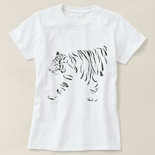 Tijgerzwart-witte omhulling t-shirt (Design voorkant)
