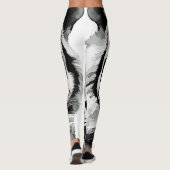 Tijgerzwarte en witte blauwe ogen leggings (Achterkant)