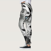 Tijgerzwarte en witte blauwe ogen leggings (Links)