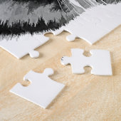 Tijgerzwarte en witte blauwe ogen legpuzzel (Zijkant)