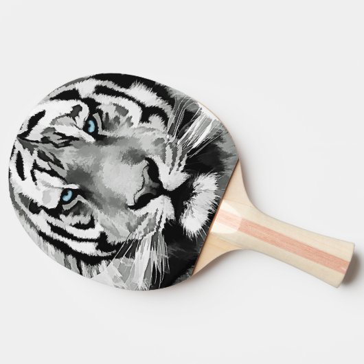 Tijgerzwarte en witte blauwe ogen tafeltennisbatje (Zijkant)
