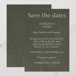 Tijloos groene elegante trouw save the date templa
