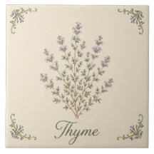 Tijm Botanische Keuken Kruid met Vintage Bloemen