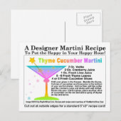 Tijm Komkommer Martini Recept Briefkaart (Voorkant / Achterkant)
