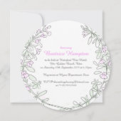 Tijm krans kunst rond vrijgezellenfeest uitnodigin kaart (Achterkant)