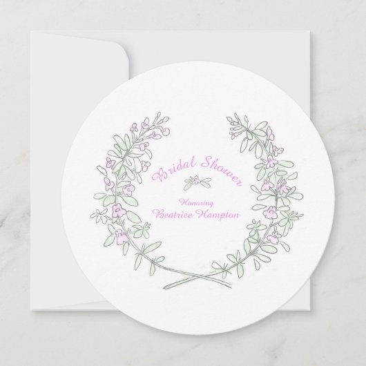 Tijm krans kunst rond vrijgezellenfeest uitnodigin kaart (Voorkant)