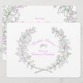 Tijm krans kunst vrijgezellenfeest uitnodiging (Voorkant / Achterkant)