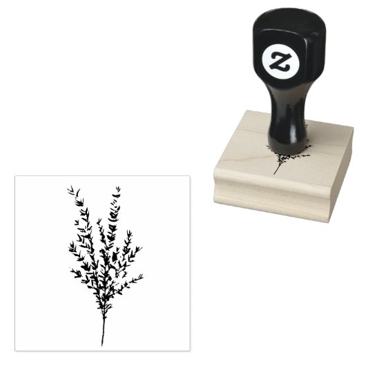 Tijm Kruid Botanische Tuin Bloemen Waterverf Rubberstempel (Gestempeld)