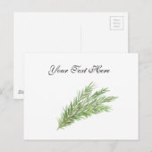 Tijm kruiden botanisch groen waterverf Keuken Briefkaart (Voorkant / Achterkant)