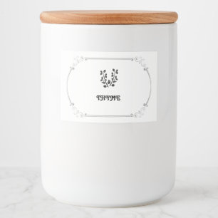 tijm-specerijetiket voedselcontainer etiket