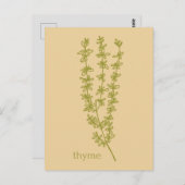 Tijmkruid Bedankt Voor Uw Zakelijke Herb Briefkaart (Voorkant / Achterkant)