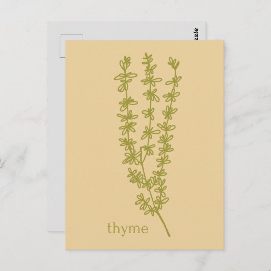 Tijmkruid Bedankt Voor Uw Zakelijke Herb Briefkaart (Voorkant / Achterkant)