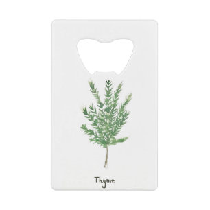 Tijmkruiden groene botanische vintage tuinkruiden creditkaart flessenopener