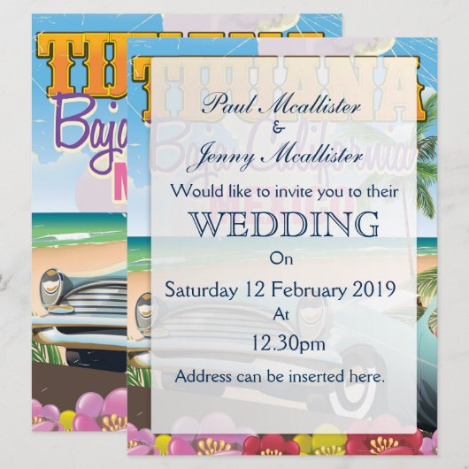 Tijuana Baja California, reisposter Kaart (Voorkant / Achterkant)