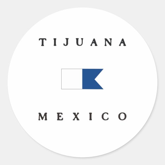 Tijuana Mexico Alpha Duikvlag Ronde Sticker (Voorkant)