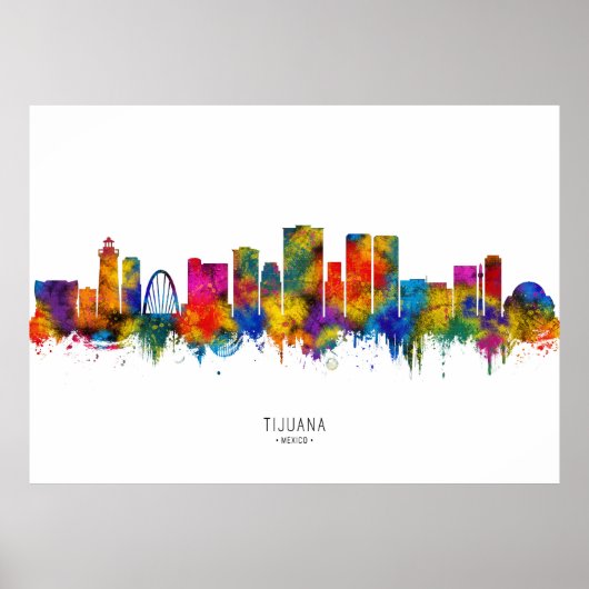 Tijuana Mexico Skyline Poster (Voorkant)