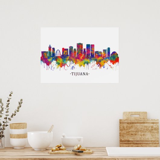Tijuana Mexico Skyline Poster (Keuken)