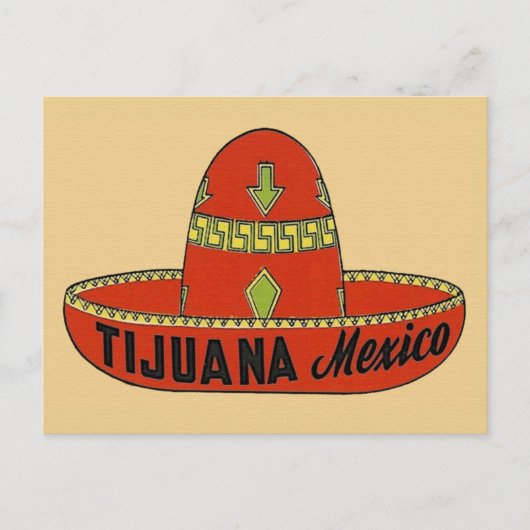 Tijuana Mexico Vintage Travel Briefkaart (Voorkant)