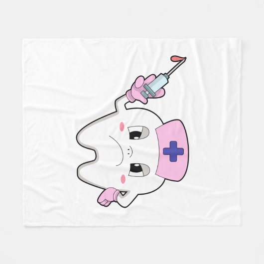 Tik als zuster met spuit.PNG Fleece Deken (Voorkant (Horizontaal))