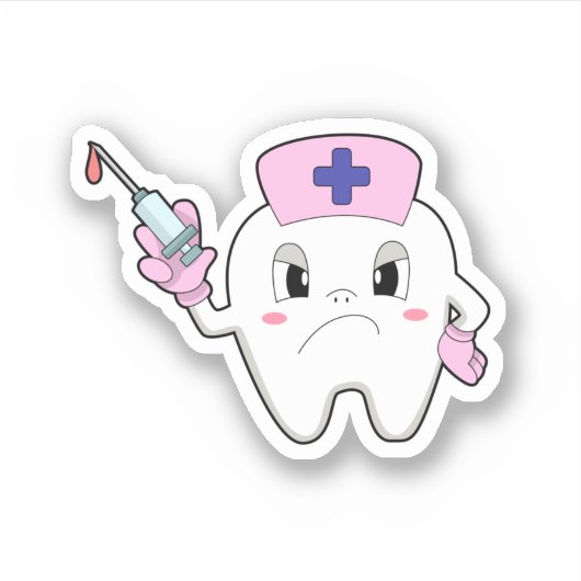 Tik als zuster met spuit.PNG Sticker (Voorkant)