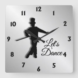 Tik Dancer Let's Dance Twelve Numbers Vierkante Klok