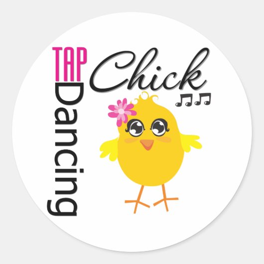 Tik Dansende Chick Ronde Sticker (Voorkant)
