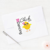 Tik Dansende Chick Ronde Sticker (Envelop)