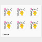 Tik Dansende Chick Ronde Sticker (Vel)
