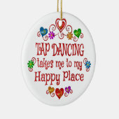 Tik dansende gelukkige plaats keramisch ornament (Rechts)