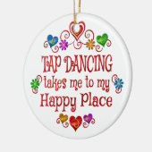 Tik dansende gelukkige plaats keramisch ornament (Links)