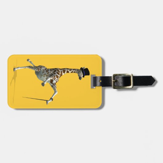 Tik dansende Giraffe Bagagelabel (Voorkant horizontaal)