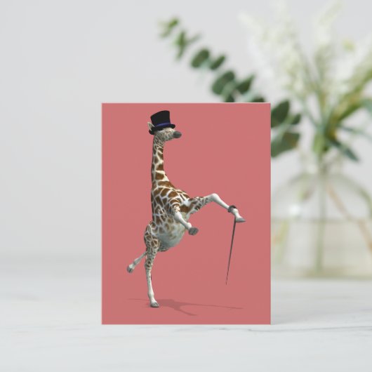Tik dansende Giraffe Briefkaart (Staand voorkant)
