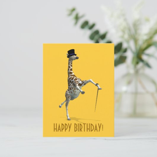 Tik dansende Giraffe Briefkaart (Staand voorkant)