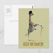 Tik dansende Giraffe Briefkaart (Voorkant / Achterkant)