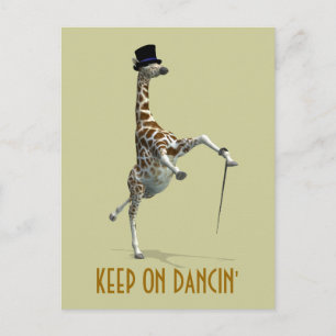 Tik dansende Giraffe Briefkaart