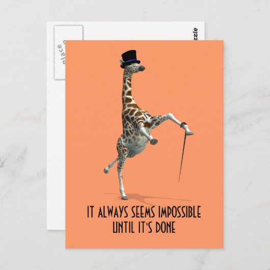 Tik dansende Giraffe Briefkaart (Voorkant / Achterkant)