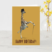 Tik dansende Giraffe Kaart (Gele Bloem)