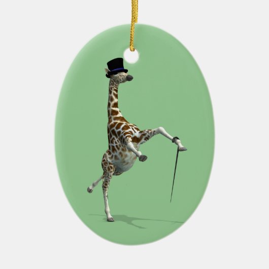 Tik dansende Giraffe Keramisch Ornament (Voorkant)
